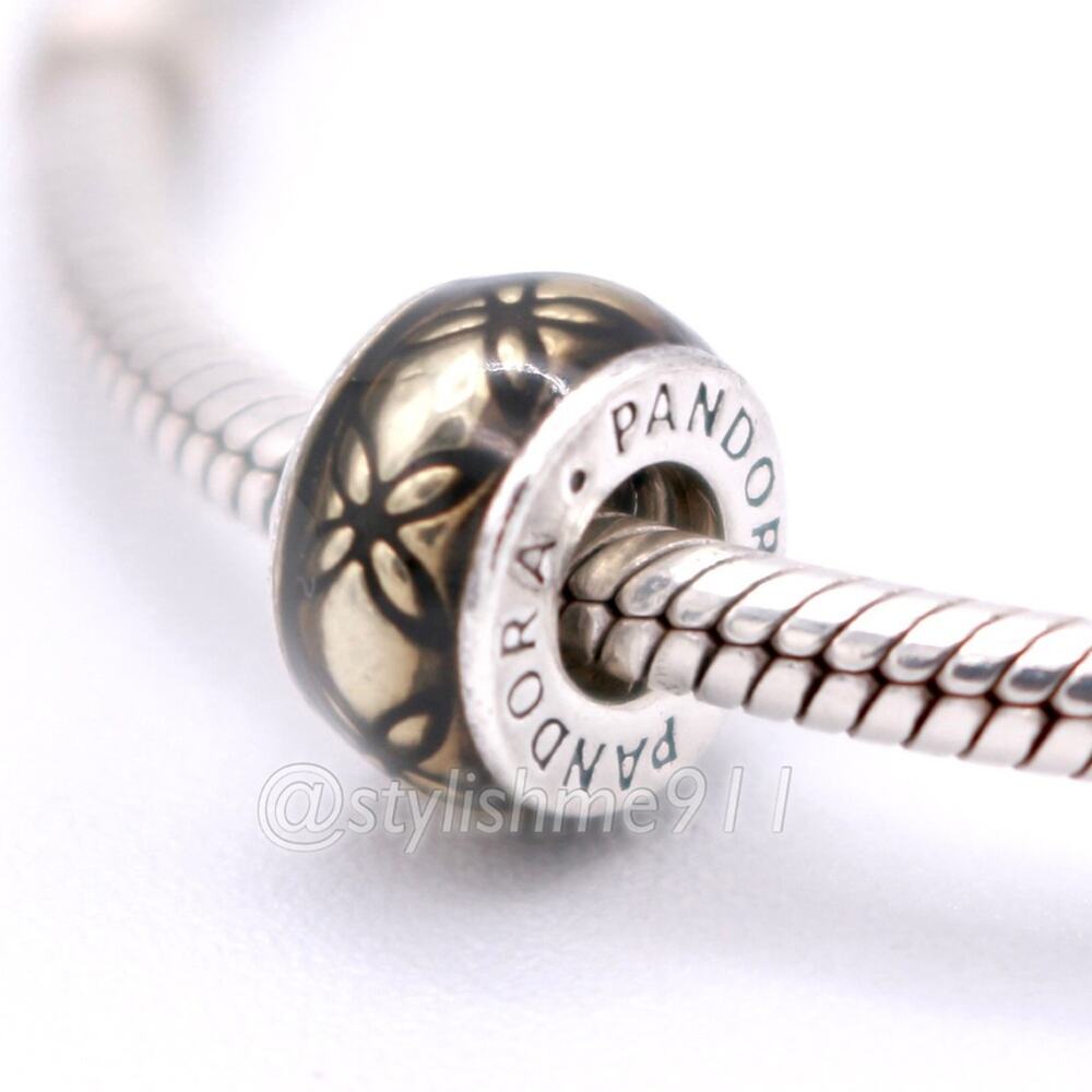 Authentic PANDORA Golden Floral Vintage Spacer